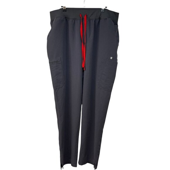 Figs High Waisted Yola Skinny Scrub Pants Medical Scrubs Pockets 3XL Tall Gray - Picture 3 of 10